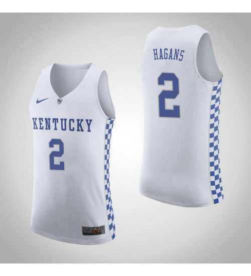 Kentucky Wildcats 2 Ashton Hagans Road College Basketball Jersey White retro stitched fan jersey RTJ10388 image 1