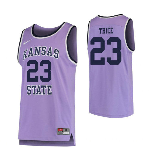 Kansas State Wildcats 23 Austin Trice College Basketball Jersey Purple retro stitched fan jersey RTJ10464 image 1