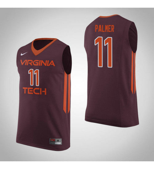 Virginia Tech Hokies 11 Brendan Palmer College Basketball Jersey Maroon retro stitched fan jersey RTJ1322 image 1