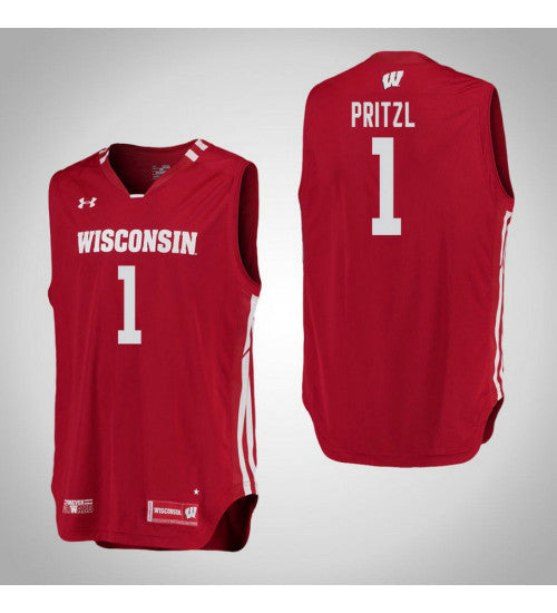 Wisconsin Badgers 1 Brevin Pritzl College Basketball Jersey Red retro stitched fan jersey RTJ1062 image 1