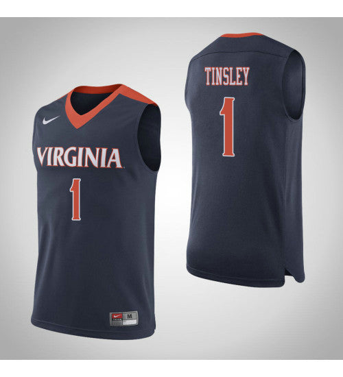 Virginia Cavaliers 1 Brianna Tinsley College Basketball Jersey Navy retro stitched fan jersey RTJ7150 image 1