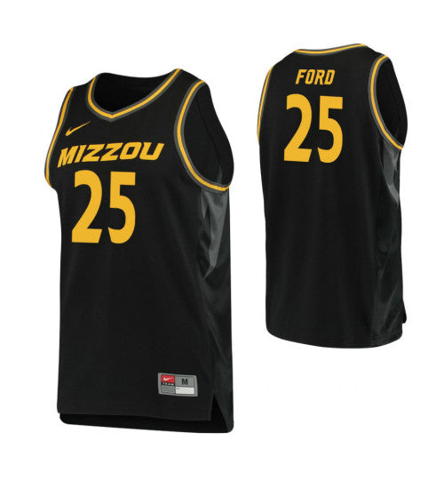 Missouri Tigers 25 Brooks Ford College Basketball Jersey Black retro stitched fan jersey RTJ3425 image 1