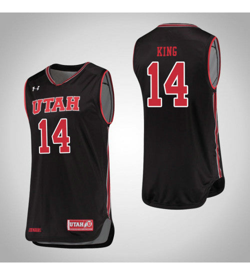 Utah Utes 14 Brooks King College Basketball Jersey Black retro stitched fan jersey RTJ7357 image 1