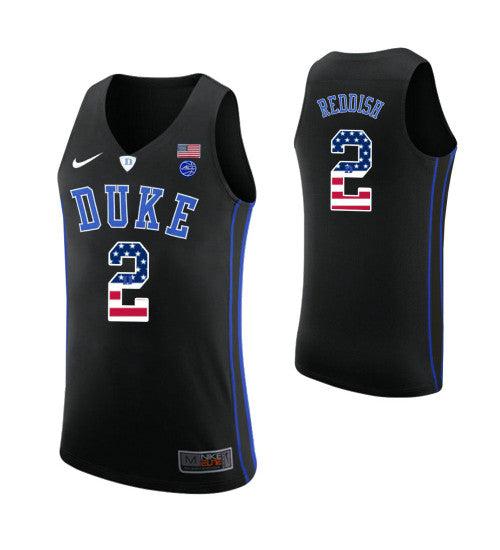 Duke Blue Devils 2 Cam Reddish USA Flag College Basketball Jersey Black retro stitched fan jersey RTJ5669 image 1