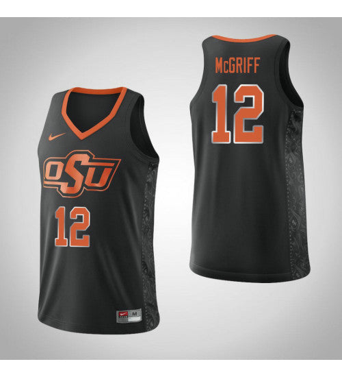 Oklahoma St Cowboys 12 Cameron Mcgriff College Basketball Jersey Black retro stitched fan jersey RTJ2709 image 1