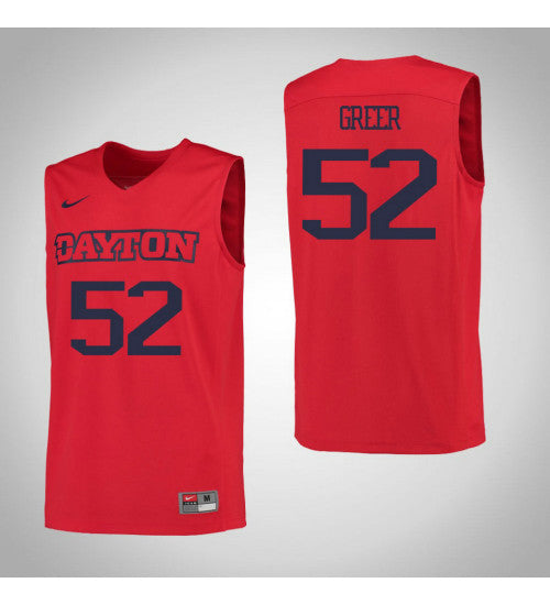 Dayton Flyers 52 Camron Greer College Basketball Jersey Red 6852 retro stitched fan jersey RTJ5797 image 1