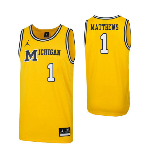 Michigan Wolverines 1 Charles Matthews 1989 Throwback College Basketball Jersey Maize retro stitched fan jersey