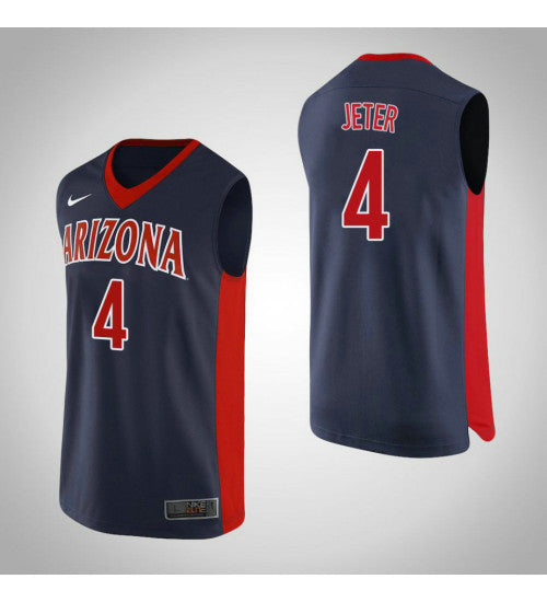 Arizona Wildcats 4 Chase Jeter College Basketball Jersey Navy 293 retro stitched fan jersey RTJ12356 image 1
