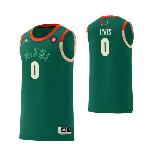 Miami Hurricanes 0 Chris Lykes Harlem Renaissance College Basketball Jersey Green retro stitched fan jersey RTJ4070