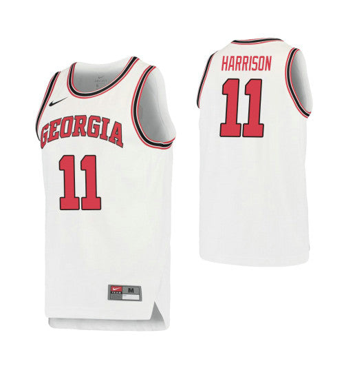 Georgia Bulldogs 11 Christian Harrison Retro Performance College Basketball Jersey White retro stitched fan jersey