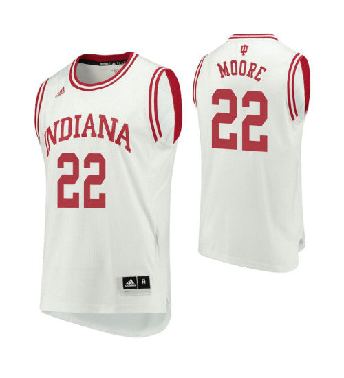 Indiana Hoosiers 22 Clifton Moore Home College Basketball Jersey White retro stitched fan jersey RTJ5019 image 1
