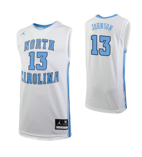 North Carolina Tar Heels 13 Cameron Johnson College Basketball Jersey White retro stitched fan jersey RTJ3229 image 1