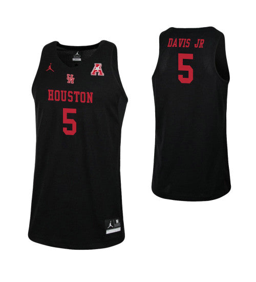 Houston Cougars 5 Corey Davis Jr College Basketball Jersey Black retro stitched fan jersey RTJ5162 image 1