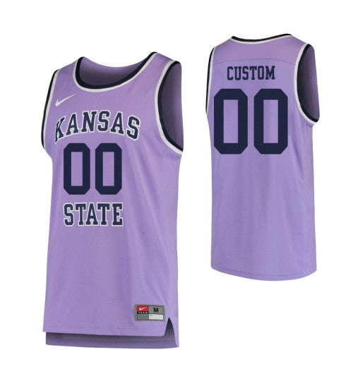 Kansas State Wildcats Custom College Basketball Jersey Purple retro stitched fan jersey RTJ10443 image 1