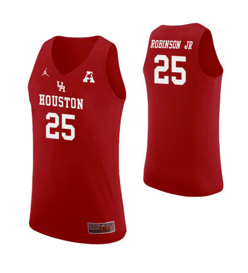 Houston Cougars 25 Galen Robinson Jr College Basketball Jersey Red retro stitched fan jersey RTJ11051 image 1