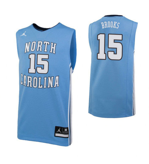 North Carolina Tar Heels 15 Garrison Brooks College Basketball Jersey Carolina Blue retro stitched fan jersey RTJ9017