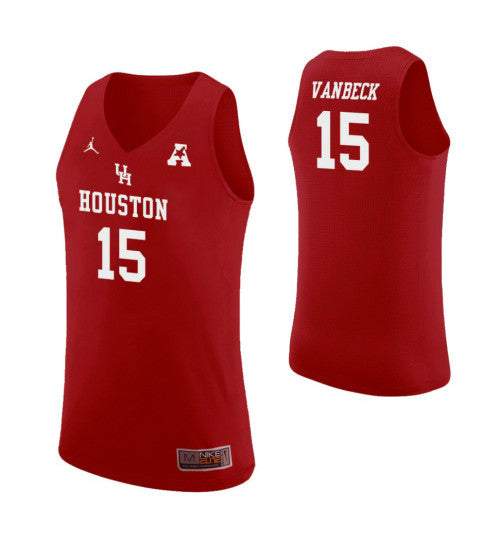 Houston Cougars 15 Neil Vanbeck College Basketball Jersey Red retro stitched fan jersey RTJ11061 image 1