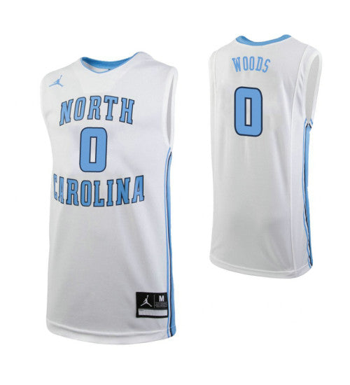 North Carolina Tar Heels 0 Seventh Woods College Basketball Jersey White retro stitched fan jersey RTJ3260 image 1