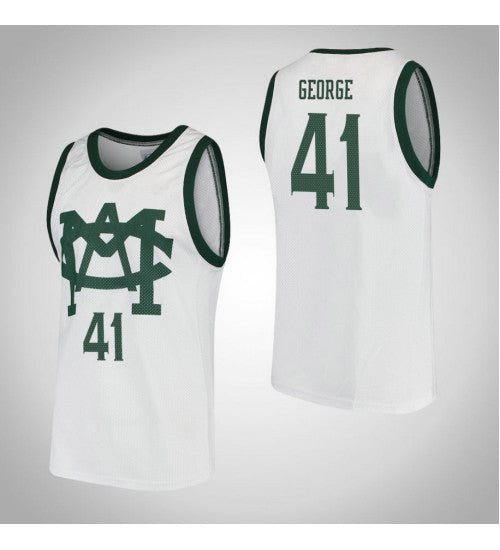 Michigan State Spartans 41 Conner George Vault Mac College Basketball Jersey White retro stitched fan jersey RTJ9648