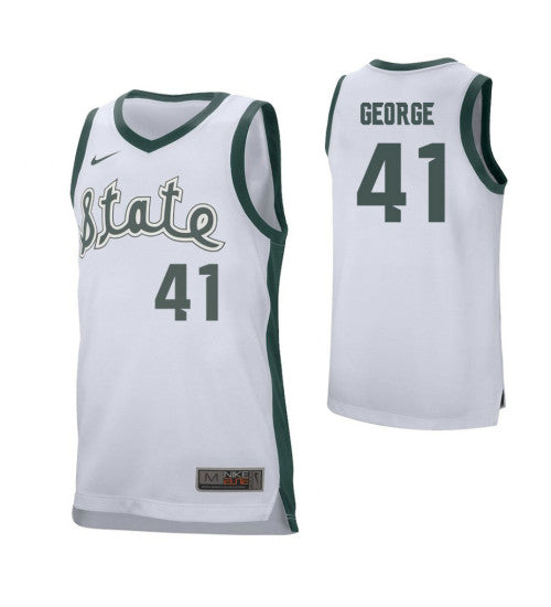 Michigan State Spartans 41 Conner George College Basketball Jersey White retro stitched fan jersey RTJ9652 image 1