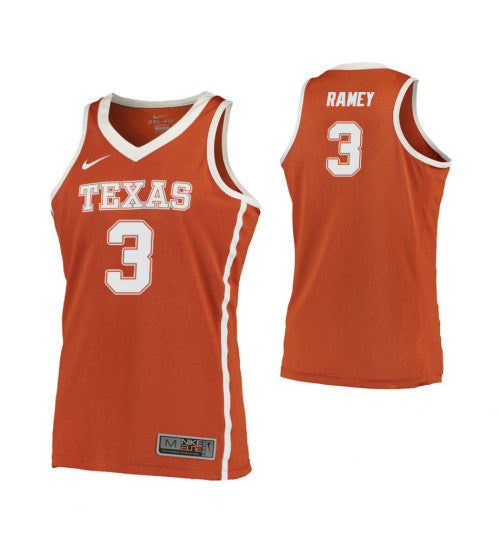 Texas Longhorns 3 Courtney Ramey Road College Basketball Jersey Orange retro stitched fan jersey RTJ1992 image 1