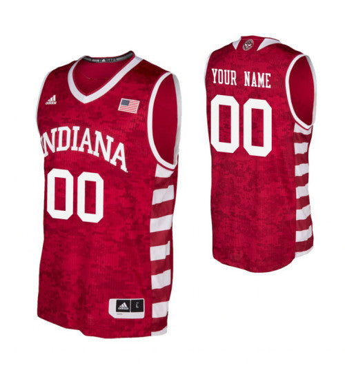 Indiana Hoosiers Custom Armed Forces Classic Jersey Crimson retro stitched fan jersey RTJ8239 image 1