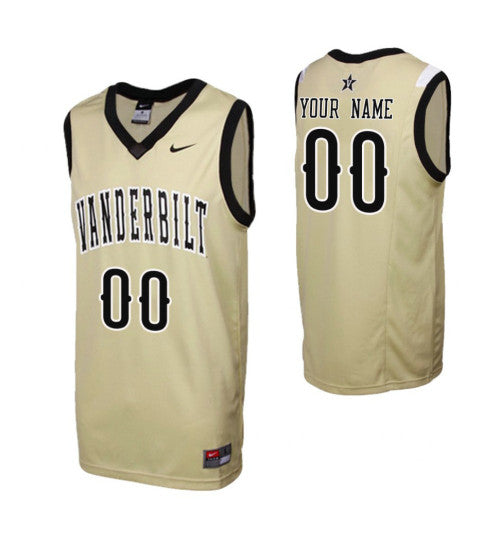 Vanderbilt Commodores Custom College Basketball Jersey Gold retro stitched fan jersey RTJ8232 image 1
