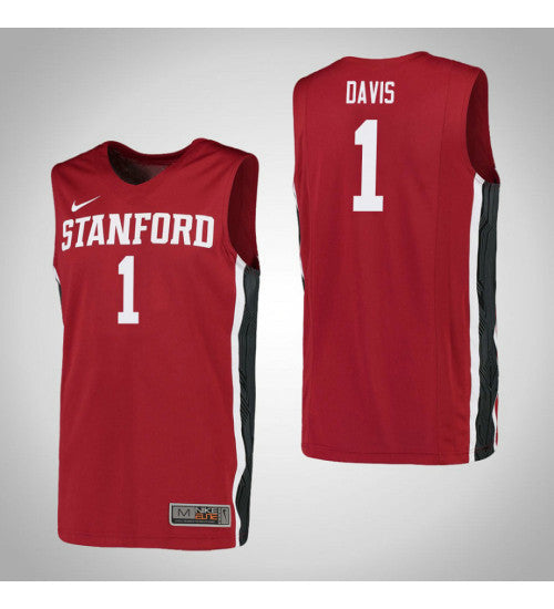 Stanford Cardinal 1 Daejon Davis College Basketball Jersey Red retro stitched fan jersey RTJ8071 image 1