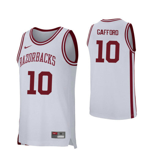 Arkansas Razorbacks 10 Daniel Gafford College Basketball Jersey White retro stitched fan jersey RTJ12275 image 1