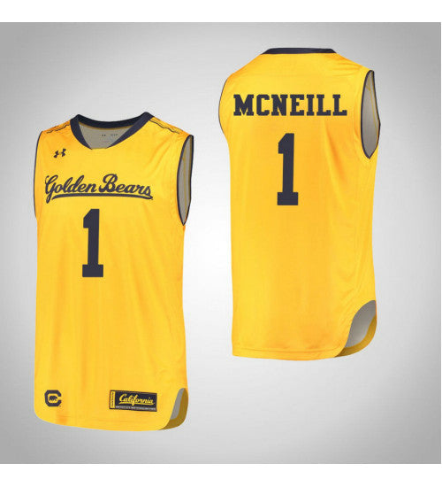 California Golden Bears 1 Darius Mcneill College Basketball Jersey Gold 6506 retro stitched fan jersey RTJ6143 image 1