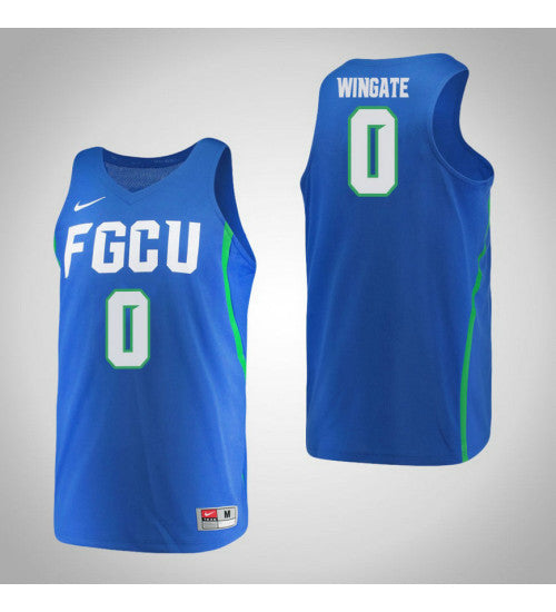 Florida Gulf Coast Eagles 0 Davion Wingate College Basketball Jersey Blue retro stitched fan jersey RTJ5437 image 1