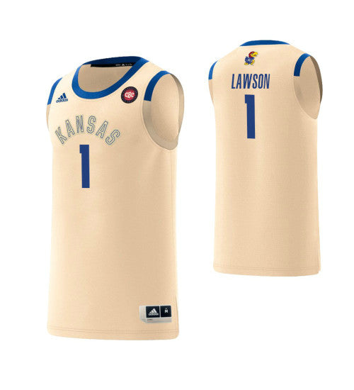 Kansas Jayhawks 1 Dedric Lawson Harlem Renaissance College Basketball Jersey Cream retro stitched fan jersey RTJ10694