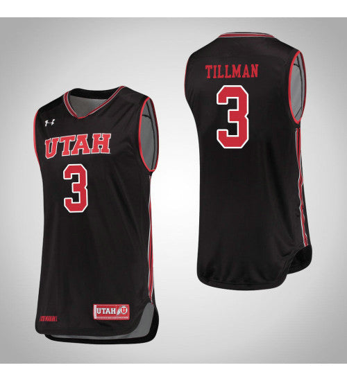 Utah Utes 3 Donnie Tillman College Basketball Jersey Black retro stitched fan jersey RTJ7345 image 1