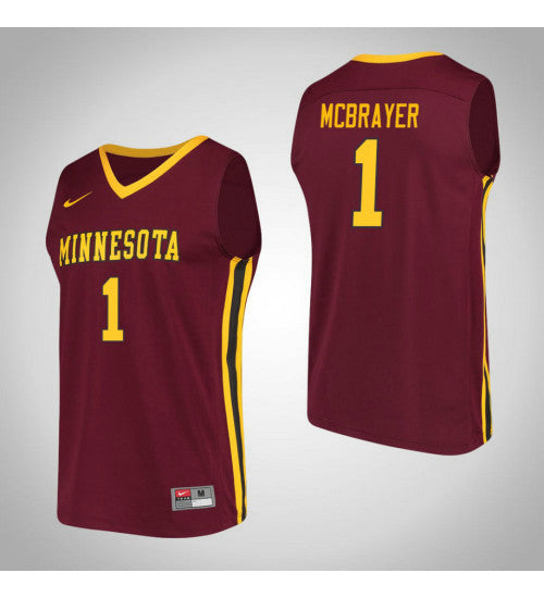 Minnesota Golden Gophers 1 Dupree Mcbrayer Performance College Basketball Jersey Maroon retro stitched fan jersey