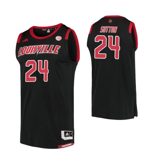 Louisville Cardinals 24 Dwayne Sutton College Basketball Jersey Black 2426 retro stitched fan jersey RTJ10223 image 1