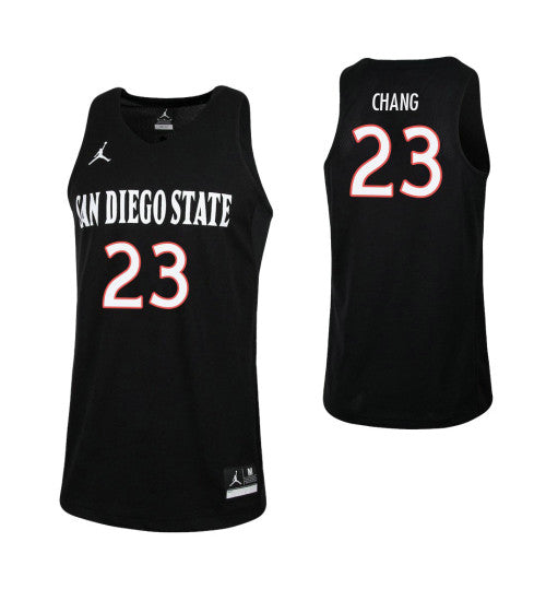 San Diego State Aztecs 23 Ed Chang College Basketball Jersey Black retro stitched fan jersey RTJ2409 image 1