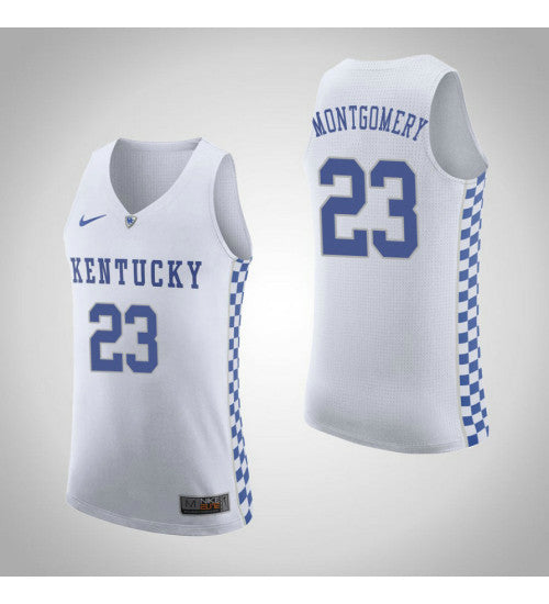 Kentucky Wildcats 23 Ej Montgomery Road College Basketball Jersey White retro stitched fan jersey RTJ4510 image 1