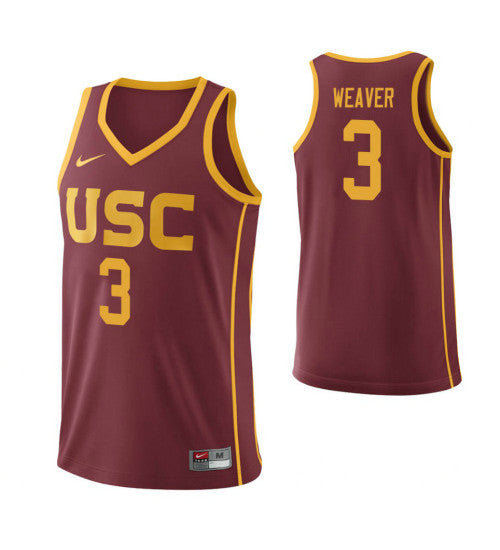 USC Trojans 3 Elijah Weaver Cardinal College Basketball Jersey retro stitched fan jersey RTJ7423 image 1