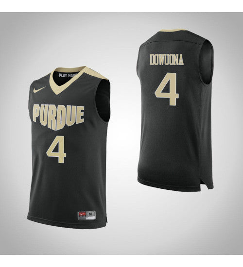 Purdue Boilermakers 4 Emmanuel Dowuona College Basketball Jersey Black retro stitched fan jersey RTJ2470 image 1
