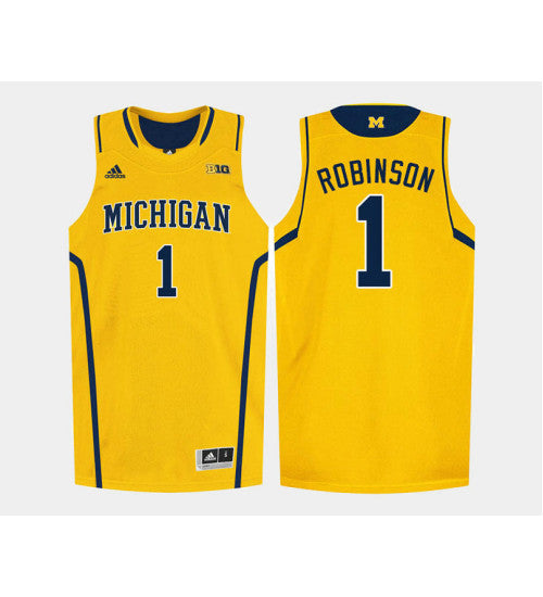 Michigan Wolverines 1 Glenn Robinson Iii College Basketball Jersey Gold retro stitched fan jersey RTJ3741 image 1