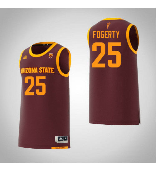 Arizona State Sun Devils 25 Grant Fogerty College Basketball Jersey Maroon retro stitched fan jersey RTJ12506 image 1