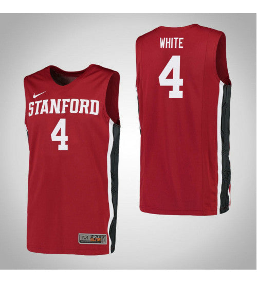 Stanford Cardinal 4 Isaac White College Basketball Jersey Red retro stitched fan jersey RTJ2278 image 1