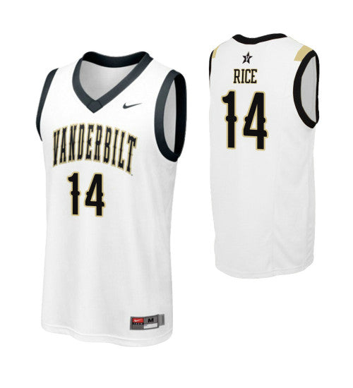 Vanderbilt Commodores 14 Isaiah Rice White College Basketball Jersey retro stitched fan jersey RTJ1547 image 1