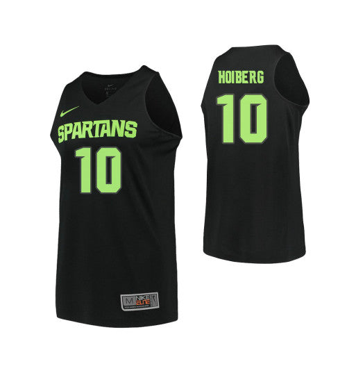 Michigan State Spartans 10 Jack Hoiberg College Basketball Jersey Black retro stitched fan jersey RTJ9778 image 1
