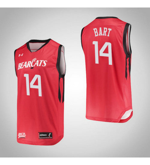 Cincinnati Bearcats 14 Jackson Bart College Basketball Jersey Red retro stitched fan jersey RTJ11925 image 1