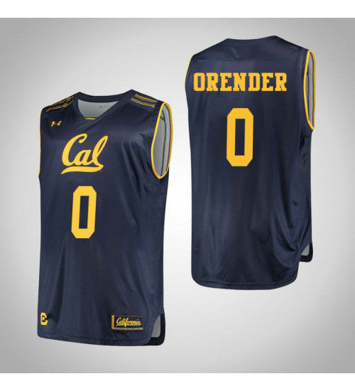 California Golden Bears 0 Jacob Orender College Basketball Jersey Navy 6498 retro stitched fan jersey RTJ6151 image 1