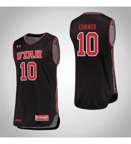 Utah Utes 10 Jake Connor College Basketball Jersey Black retro stitched fan jersey RTJ1603 image 1
