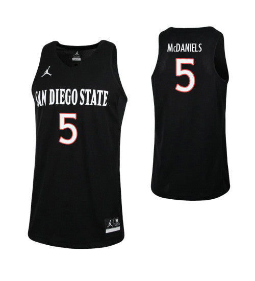 San Diego State Aztecs 5 Jalen Mcdaniels College Basketball Jersey Black retro stitched fan jersey RTJ2395 image 1