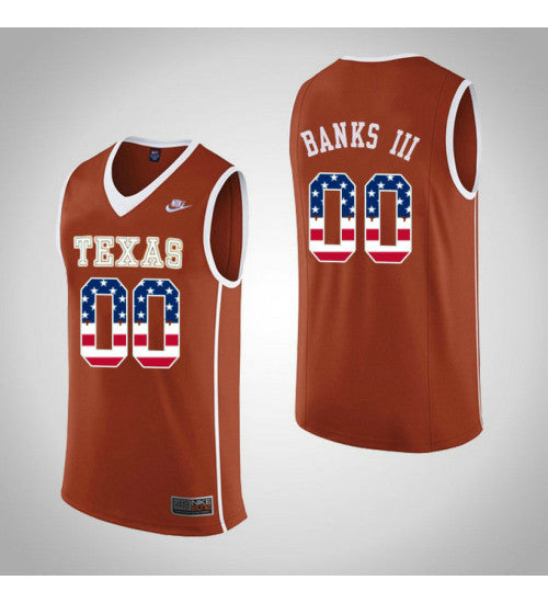 Texas Longhorns 00 James Banks Iii College Basketball Jersey Orange 4843 retro stitched fan jersey RTJ7806 image 1