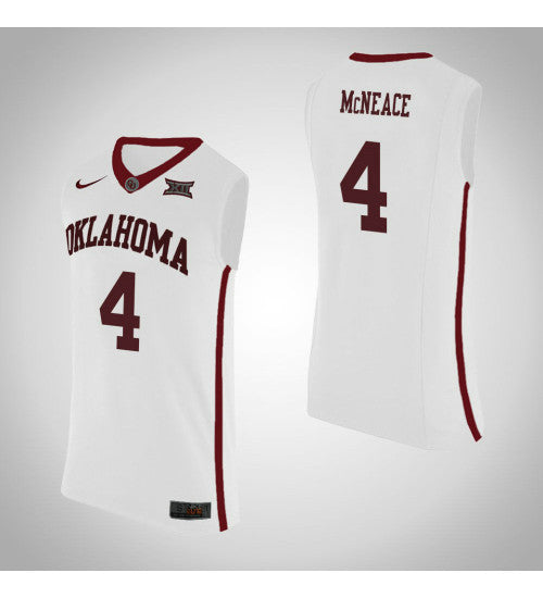 Oklahoma Sooners 4 Jamuni Mcneace College Basketball Jersey White retro stitched fan jersey RTJ8515 image 1